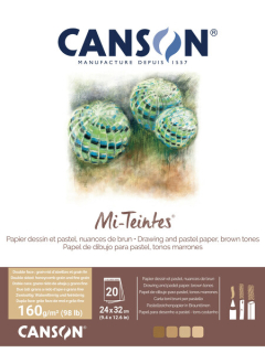 Mi-Teintes skicák lepený 160g 20l hnědé odstíny CANSON