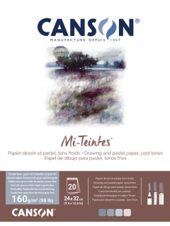 Mi-Teintes skicák lepený 24x32cm 160g 20l šedé a modré odstíny CANSON