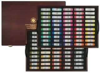 Ručně vyráběné suché pastely 100ks Mungyo v luxusním dřevěném kufříku