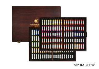 Ručně vyráběné suché pastely 200ks Mungyo v luxusním dřevěném kufříku