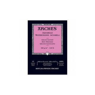 ARCHES Aquarelle 100% BA A5 300g 12listů - hot pressed