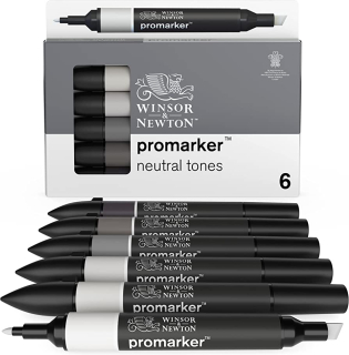 Promarker fixy 6ks neutral tones Winsor and Newton